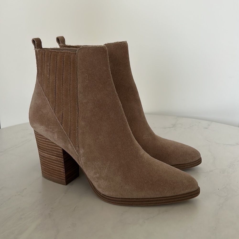 Marc Fisher Oshay Pointed Toe Booties - Beige/Tan… - image 1